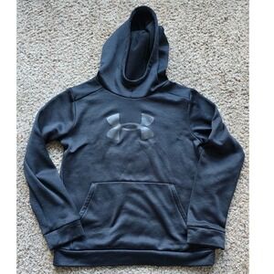 Under Armour Kids Black Fleece Logo Hoodie YLG G Youth Athleisure Activewear
